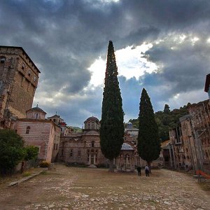 Holy Monastery of Hilandar: the Serbian Monastery of Mount Athos with Panagia Tricherousa and Galaktotrofousa