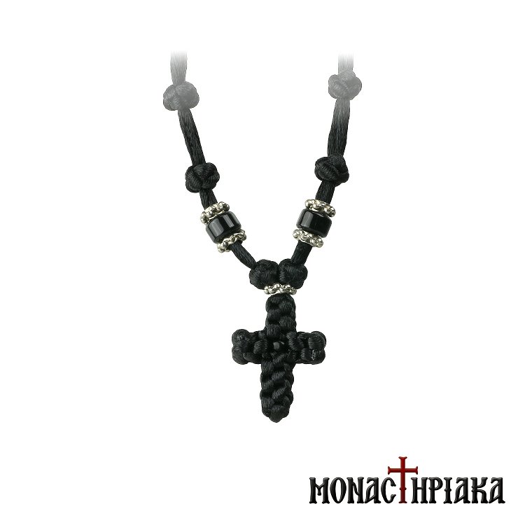 Black Prayer Rope Necklace with 33 Knots