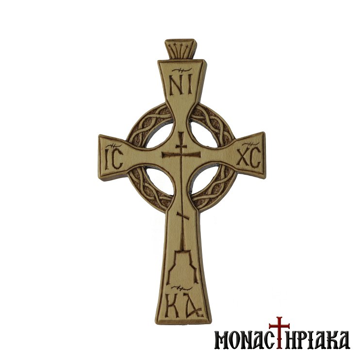 Celtic Hand Carved Wooden Cross