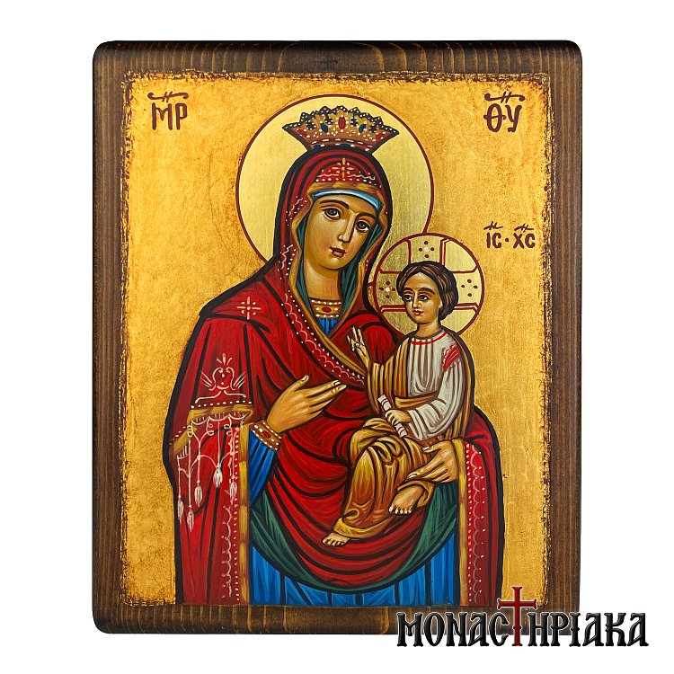 Αγιογραφία με την Παναγία Γοργοϋπήκοο - Hand painted icon of Virgin Mary Gorgoepikoos