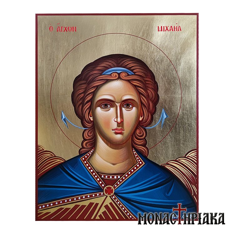 Αγιογραφία με τον Αρχάγγελο Μιχαήλ - Hand painted icon of Archangel Michael