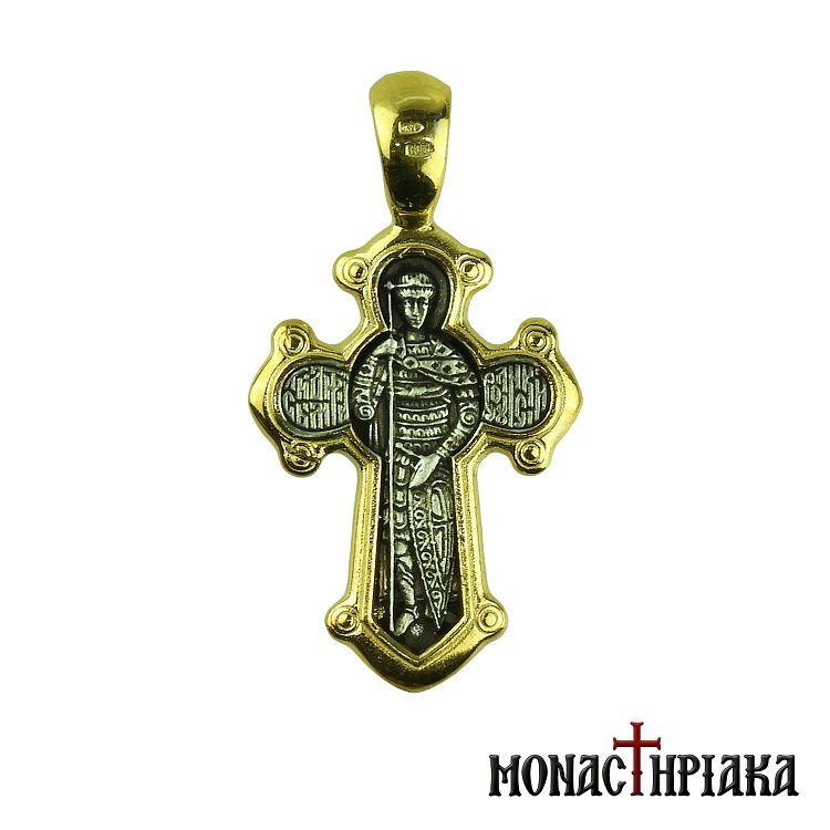 Silver Cross with Saint Demetrius and the Jesus Christ