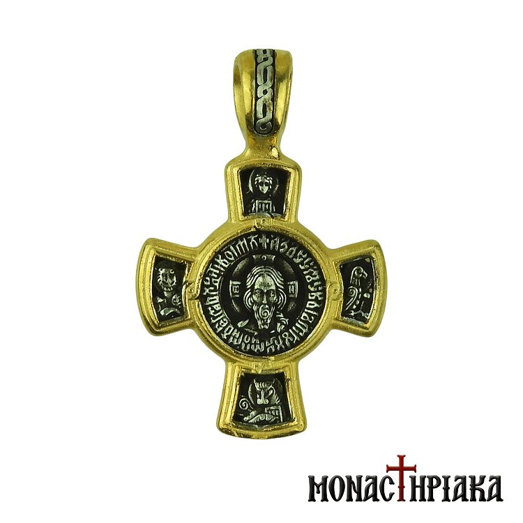 Silver Cross with the Holy Mandylio and Theotokos Glykofilousa