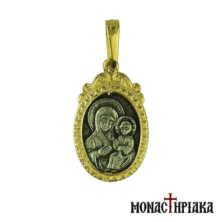 Theotokos of Kazan Silver Pendant