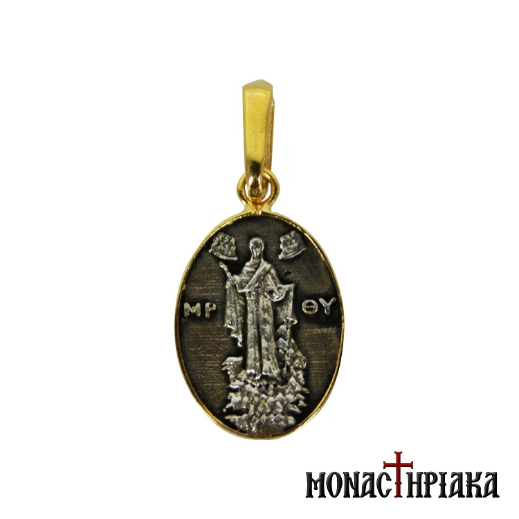 Virgin Mary of Mount Athos Silver Pendant