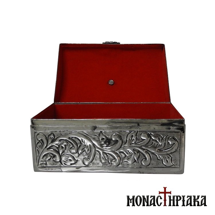 Reliquary in Silver Color with Engraved Decoration