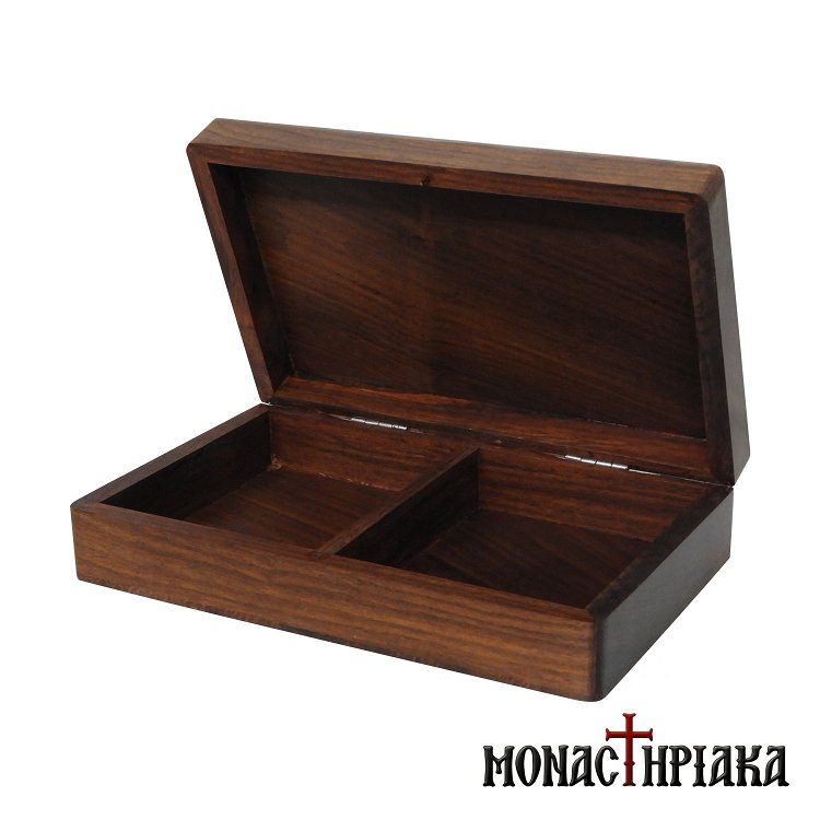 Wooden Box with Two Cases and Cross