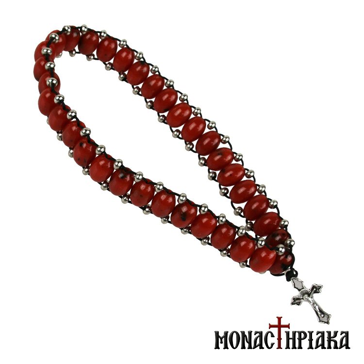 Prayer Rope with Red Beads