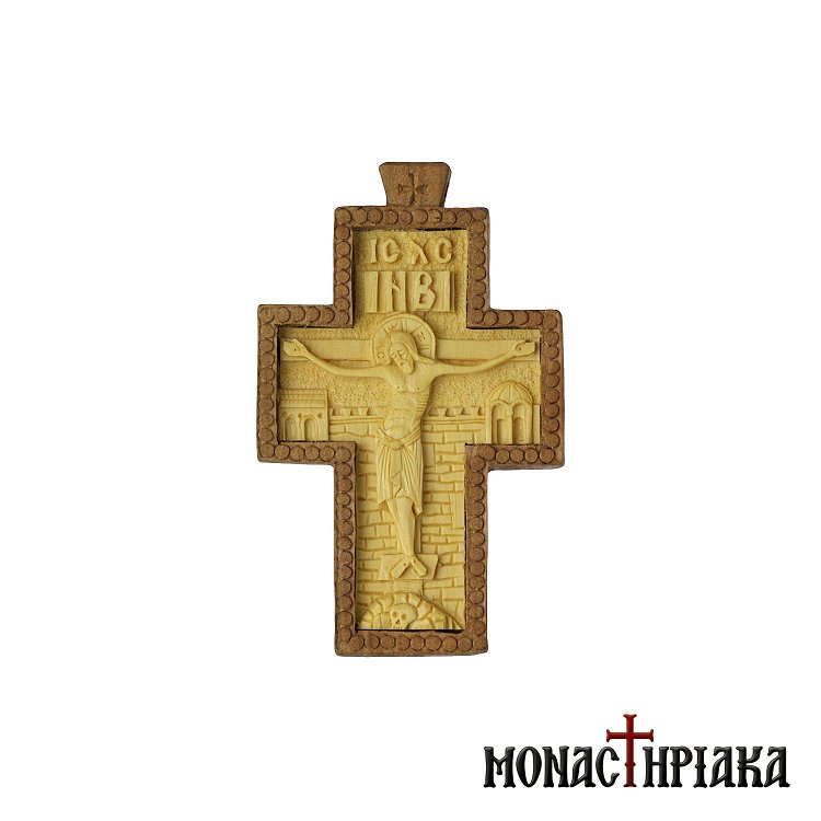 Hand Carved Pectoral Byzantine Cross
