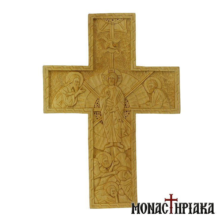Multi-personal Cross with the Transfiguration - Theotokos - St Ephraim - Ioannes the Russian -Nectarios