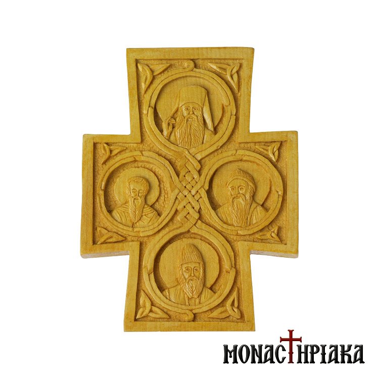 Multi-personal cross with Saints Iakovos Tsalikes - Athanasios Athonite - Paisios - Porphyrios Kausokalyvites