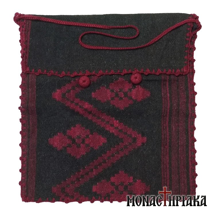 Monk Handwoven Bag With Pattern in Red Color