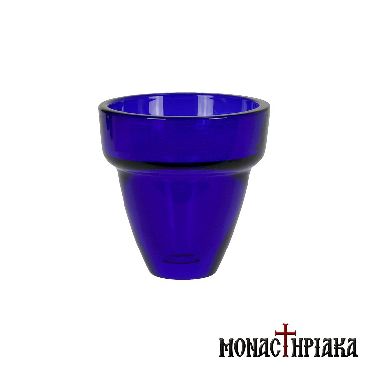 Glass Cup for Candili (Oil Lamp) Simple Design in Bordeaux - Blue