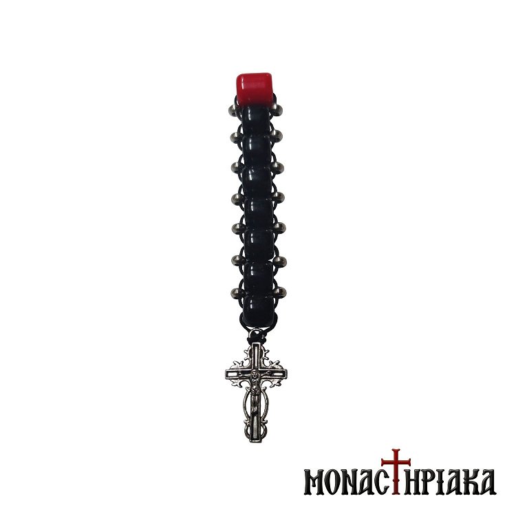 Small Prayer Rope with a Red & Black Beads