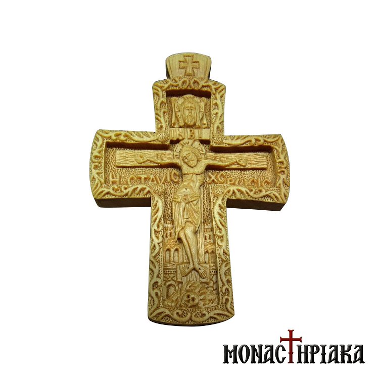 Wood Carved Cross "Crucifixion"