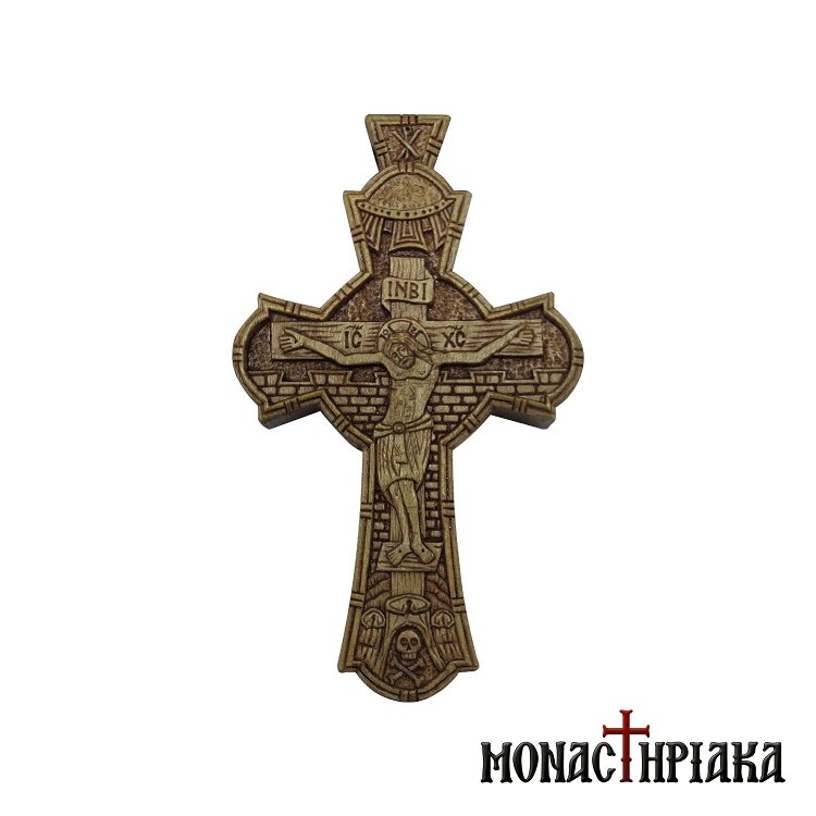 Wood Carved Cross with Crucified Jesus