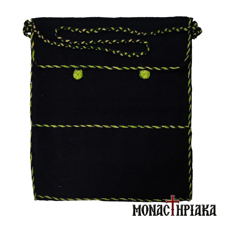 Monk Handwoven Bag in Black - Green