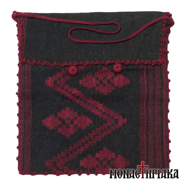 Monk Handwoven Bag With Pattern in Red Color