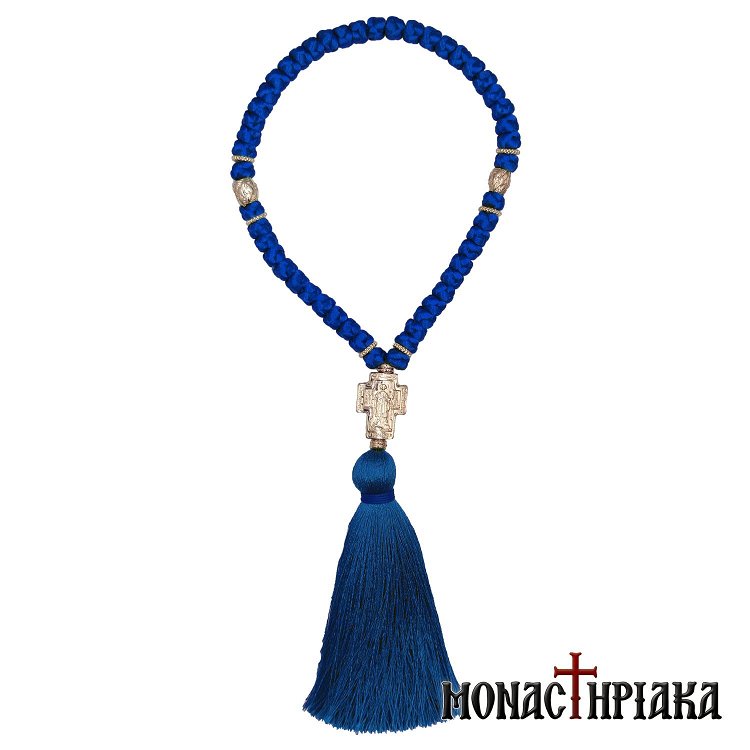 Prayer Rope 50 Knots Made of Synthetic Silk with Cross