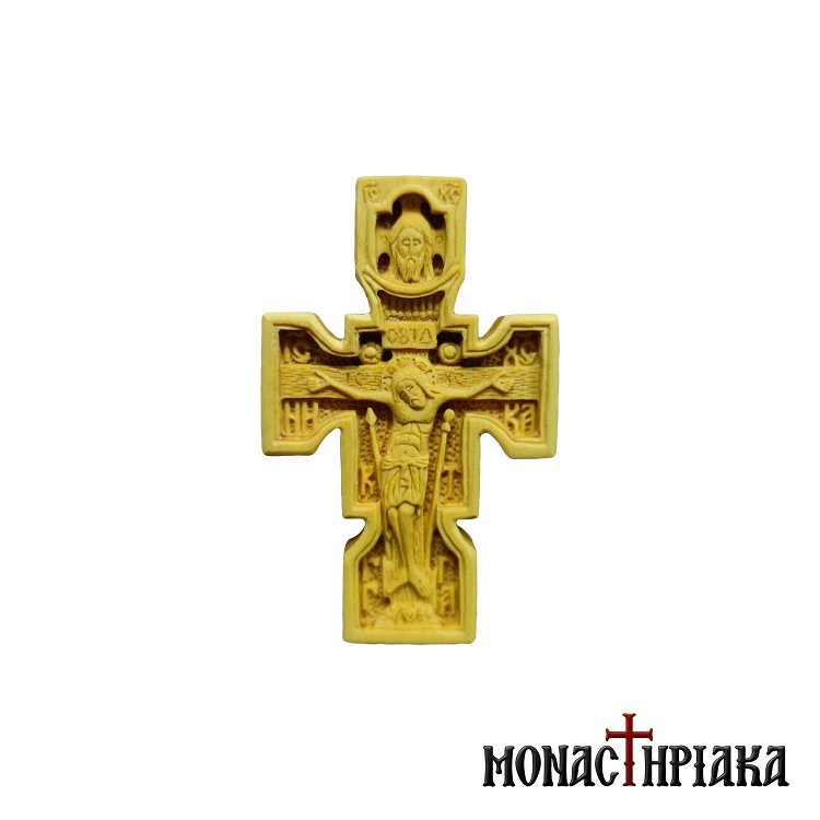 Wood Carved Cross Made of Boxwood & Pear Wood with the Crucifix