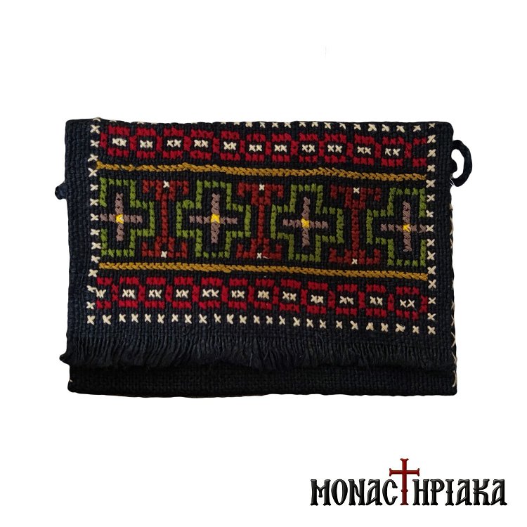 Monk Handwoven Bag with Red - Green Embroidery