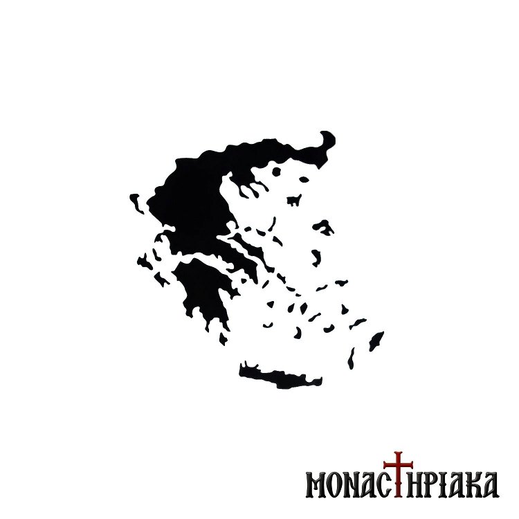 Sticker with the Map of Greece