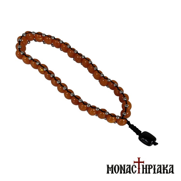 Prayer Rope with Orange Beads