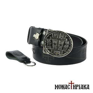 Leather Belt - Great Angelic Schema in Silver | Holy cell of St. Nicholas