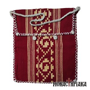 Monk Handwoven Bag with Designs in Red - Green
