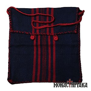 Monk Handwoven Bag in Black with Red Stripes