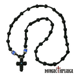 Black Prayer Rope Necklace with 33 Knots