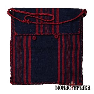 Monk Handwoven Bag Blue with Stripes