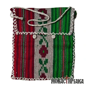 Monk Handwoven Bag with Flowers in Red - Green
