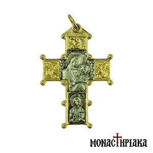 Silver Cross with Virgin Mary, Jesus and Angels
