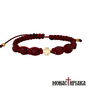 Red Bracelet with Agate Stones