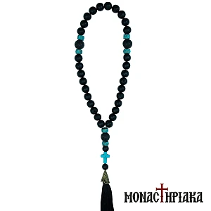 Prayer Rope with Lava Beads and Cross