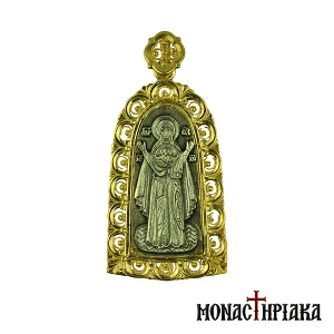 Theotokos Praying Silver Pendant