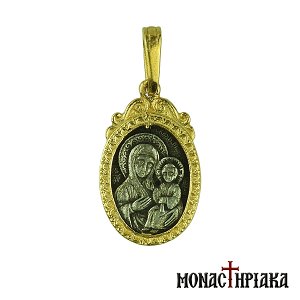 Theotokos of Kazan Silver Pendant