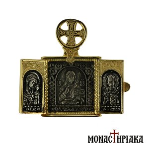 Silver Pendant | Virgin Mary of Kazan - Jesus Christ Blessing - Saint Nicholas