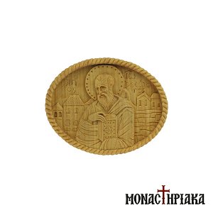 Wood Carved Buckle with Saint John the Theologian