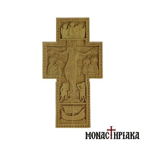 Wood Carved Cross with the Crucifixion