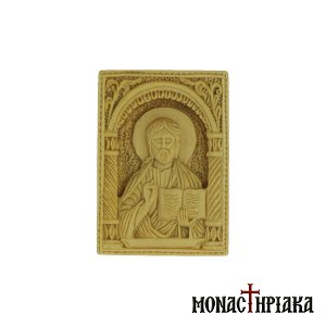Wood Carved Icon with Jesus Christ