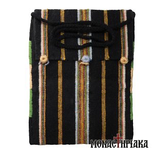 Black Monk Handwoven Bag with Stripes