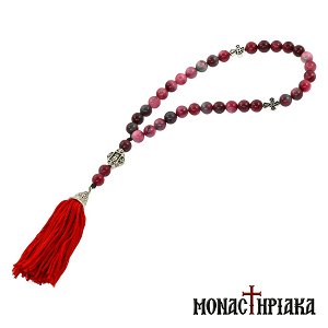 Prayer Rope with 33 Purple Agate Beads