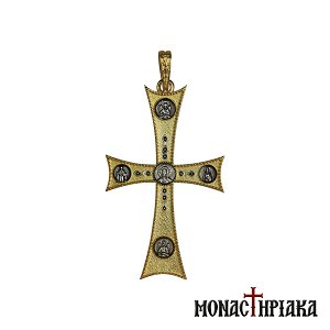 Silver Cross with Jesus Christ - Virgin Mary - St. John Theologian - Archangels