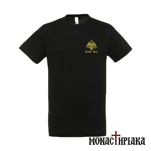 T-Shirt with Embroidered the Byzantine Eagle