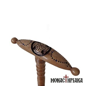 Walking Stick with Carved Decoration and Wide Grip