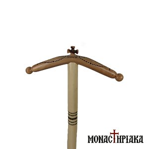 Walking Stick with Carved Decoration and Cross