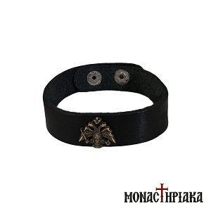 Leather Wristband with Double-headed Eagle