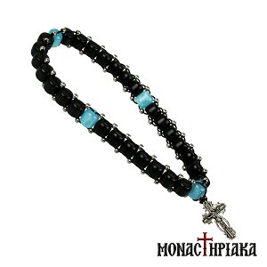 Prayer Rope with Black-Blue Beads